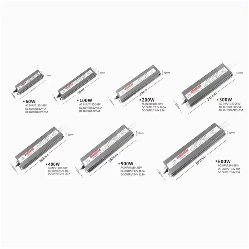 60 واط محول طاقة LED مقاوم للماء في الهواء الطلق IP67 من التيار المتردد إلى التيار المستمر 12 فولت 24 فولت - Image 4